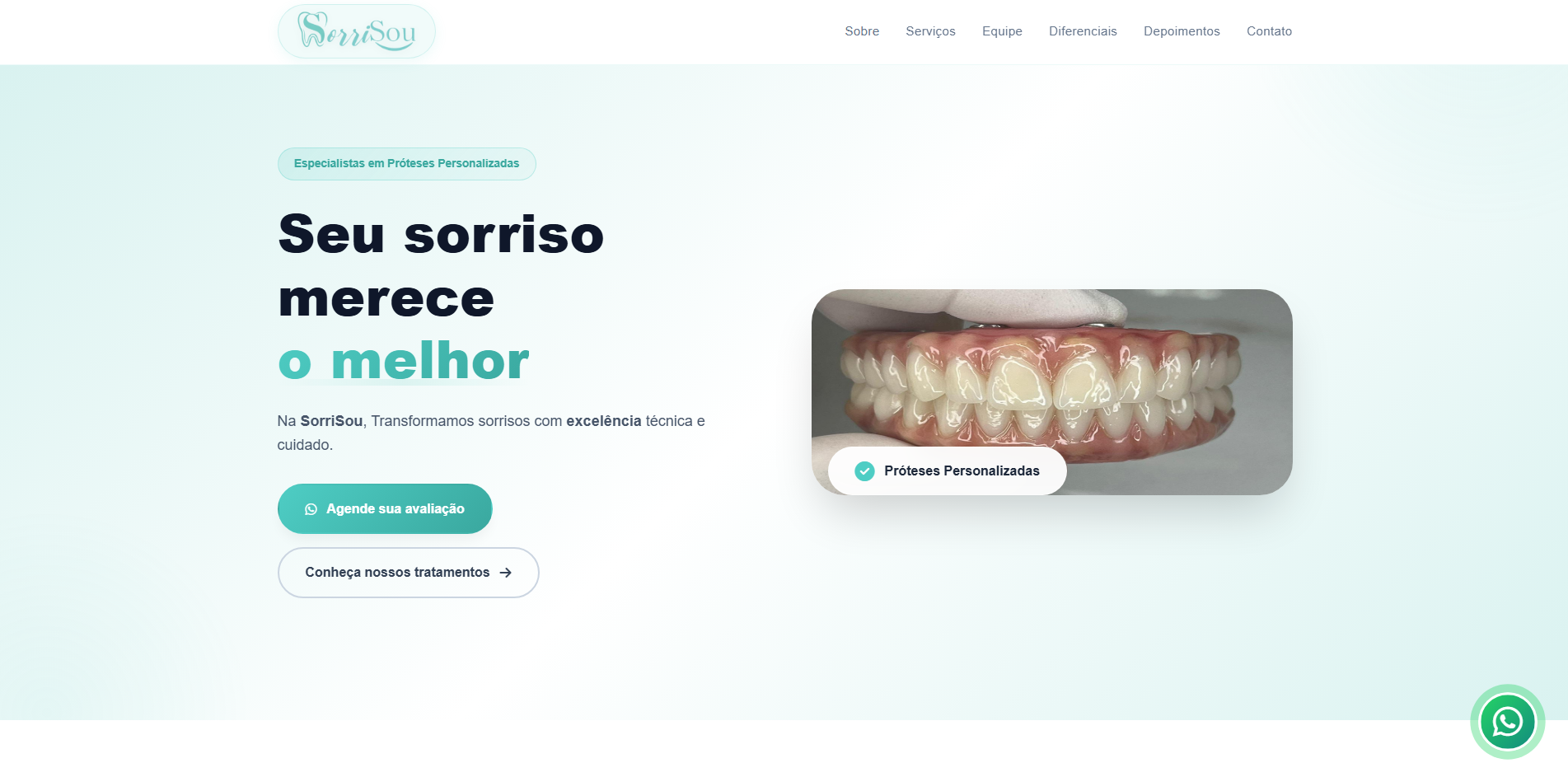 Site institucional para clínica odontológica - Sorrisou